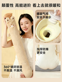 Extra Long Hot Water Bottle with Plush Cover for Bed Warming and Pain Relief