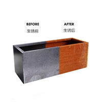 Outdoor Wrought Iron Rusty Planter Box for Garden and Patio