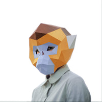 Geometric Animal Head Mask Papercraft Kit for Parties and Cosplay