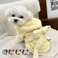Pet Dog Cat Bathrobe Towel Quick Drying Absorbent Robe for Small to Medium Dogs and Cats