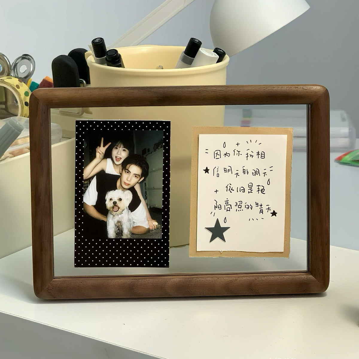 DIY Walnut Wood Photo Frame Kit for Instant Prints - Valentine's Day / Anniversary Gift
