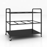 Yoga Mat and Ball Storage Rack with Wheels for Home Gym