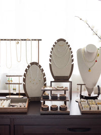 Vintage Chinese Style Jewelry Display Stand Necklace Mannequin Holder Storage Tray Photography Prop