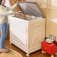 Foldable Plastic Storage Box with Lid for Clothes, Quilts, and Toys - Extra Large