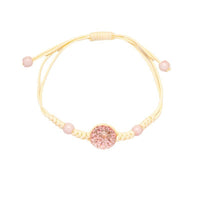 Ceramic Peach Blossom Narcissus Dried Flower Glass Ball Bracelet for Women