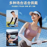 UV Protection Arm Sleeves with Thumb Hole, Flip-Top Hand Cover and Touchscreen Function for Outdoor Cycling