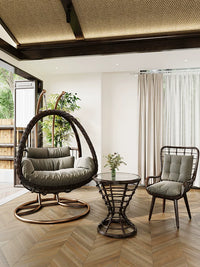 Rattan Wicker Hanging Basket Chair Swing for Indoor Outdoor Patio Balcony