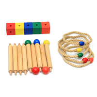 Montessori Wooden Ring Toss Game for Toddlers, Hand-Eye Coordination Educational Toy 0-3 Years