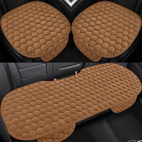 Winter Plush Car Seat Cushion Set - Backless, Non-Slip, Warm, Three-Piece or Rear Seat Options
