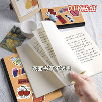 Dreamjin A5 Kraft Paper Notebook Set, Thickened Lined/Blank Pages, Vintage Style Journal for Writing & Sketching