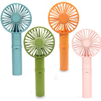 Portable USB Rechargeable Handheld Desk Fan with 3-Speed Adjustment and Foldable Design