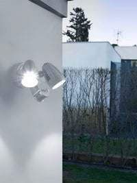 Outdoor LED Wall Sconce with Motion Sensor, Dual-Head Waterproof Garage Light, 110V/220V