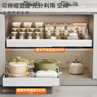 Retractable Under-Sink Cabinet Organizer Pull-Out Storage Rack for Kitchen