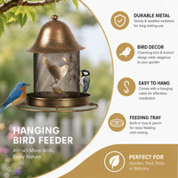 Outdoor Metal Bird Feeder Squirrel-Proof Hummingbird Feeder for Wild Birds