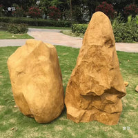 Yellow Hollow Artificial Rock Ornament for Landscaping