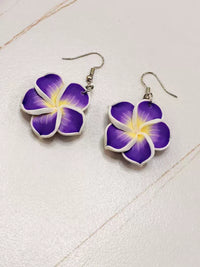 Bohemian Polymer Clay Plumeria Dangle Earrings for Women