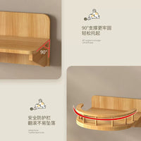 Wall-Mounted Cat Climbing Frame with Solid Wood Perches and Space Capsule Hammock for Cats