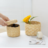 Woven Straw Storage Basket for Toys, Cosmetics, and Home Decor