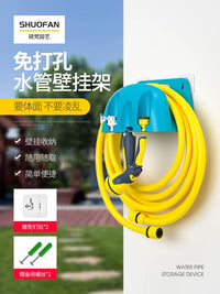 Garden Hose with Spray Nozzle and Wall Mount for Home and Garden Use
