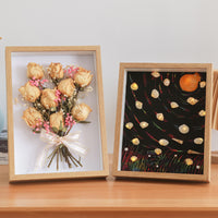 3D Shadow Box Picture Frame for Dried Flowers and DIY Crafts, Wall Mountable Wooden Display Frame