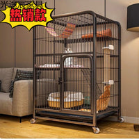 Indoor Multi-Level Cat Cage with Litter Box and Accessories for Small Spaces