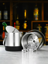 304 Stainless Steel Double-Layer Insulated Ice Bucket for Wine, Champagne, Beer, KTV Bar