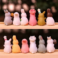 Cute Mini Rabbit Figurines for Micro Landscape and Desktop Decor