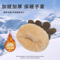 Unisex Double-Layer Fleece Lined Touchscreen Gloves for Winter Cycling