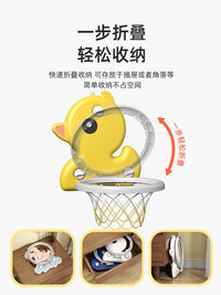 Indoor Wall-Mounted Mini Basketball Hoop for Toddlers and Kids with Silent Ball