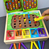 Montessori Color Sorting Fine Motor Skill Toy with Caterpillar Clip for Toddlers