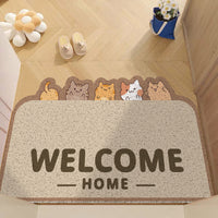 Pet Cartoon Loop Pile Doormat Cat Litter Mat Dust Removal PVC Scraper Mat Customizable