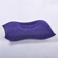 Inflatable Flocked Camping Pillow for Outdoor Tent and Office Nap, Portable I-Beam Design