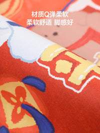 New Year Plush Pet-Themed Non-Slip Absorbent Floor Mat for Living Room & Bathroom