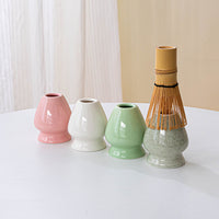 Japanese Style Matcha Tea Ceremony Set with Spouted Bowl, Whisk, and Ceramic Gift Box