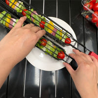 BBQ Hot Dog & Sausage Grilling Basket with Wooden Handle, Non-stick Coating