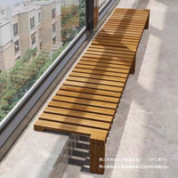 Solid Wood & Stainless Steel Window Sill Plant Stand for Balcony & Indoor Use, Adjustable Height