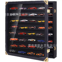 Wooden Toy Car Display Shelf Wall Mounted Acrylic Model Storage Cabinet Multi-layer Detachable