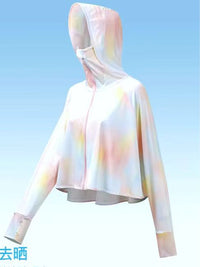Women's UPF 50+ UV Protection Sun Cape with Ice Silk Fabric, Short Style