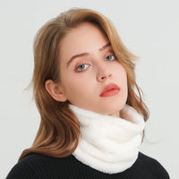 Unisex Faux Rabbit Fur Neck Warmer Scarf for Winter, Solid Color Neck Gaiter