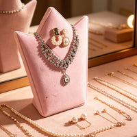 Zhiyu Pink Crown Necklace Jewelry Display Stand Mannequin Bust Holder for Showcase Dresser