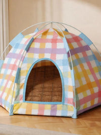 Cat Tent Bed with Cooling Mat, All-Season Removable Washable Pet House for Cats and Small Dogs