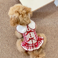 Pet Plaid Dress for Small Dogs and Cats, Lightweight Spring/Summer/Autumn Apparel
