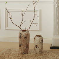 Wabi-Sabi Style Vintage Ceramic Vase Rustic Zen Decor