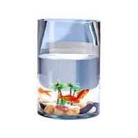 Thickened Cylindrical Glass Fish Tank / Vase for Hydroponics and Home Decor