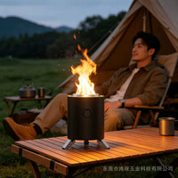Portable 6-inch Wood Pellet Burning Smokeless Fire Pit for Camping and Picnics