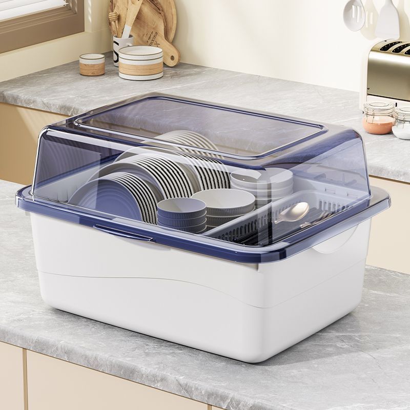 Dish Drying Rack with Lid and Drainer for Kitchen Countertop