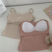 Women's Padded Camisole with Fixed Cups, Anti-Exposure Breathable Tube Top