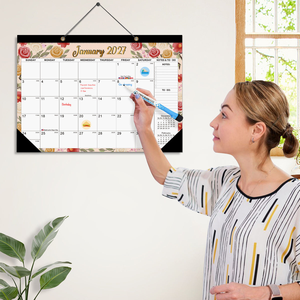 2026-2027 English Wall Calendar Desk Planner