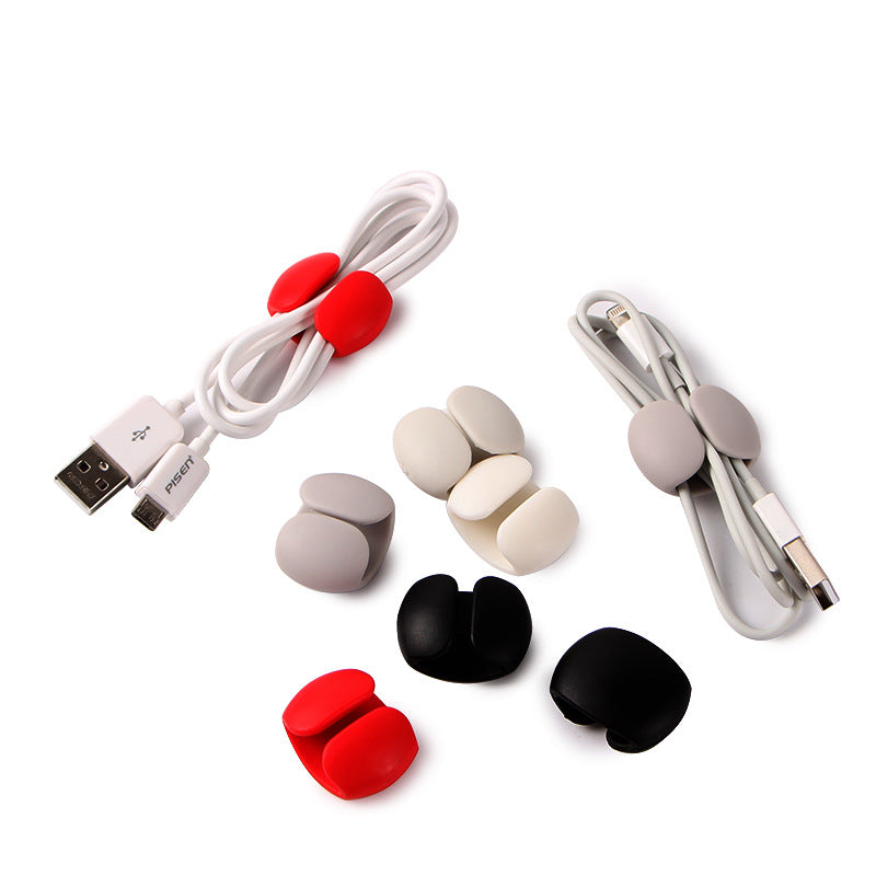 Self-Adhesive Oval Cable Clips for Desktop Data Cable Management
