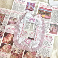 DIY Lace Plush Card Holder for 3-inch Photos and Badges, Ins-style Storage